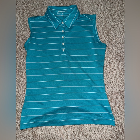 Nike Blue and White Sleeveless Polo Tank Dry Fit Golf Shirt. Size small - Picture 1 of 2